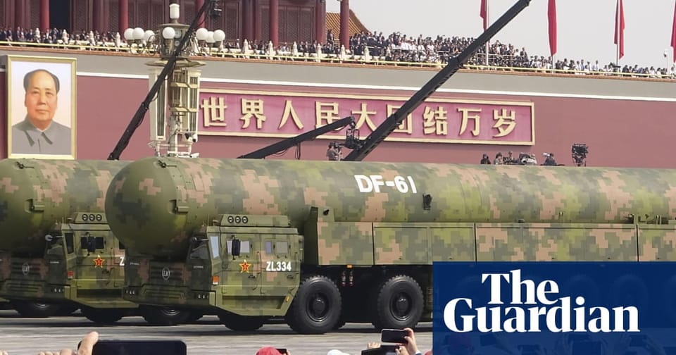 中国阅兵展示三位一体核力量,彰显军事现代化雄心