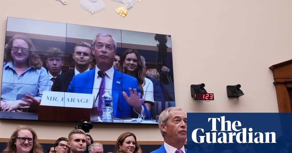 Nigel Farage接受美国国会质询,自由言论立场受质疑