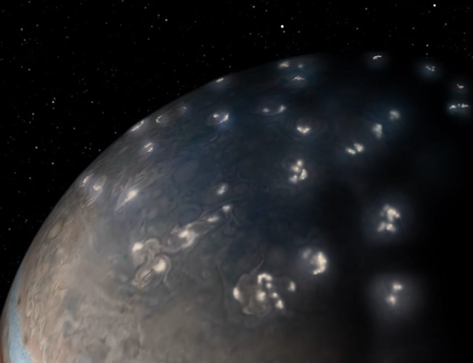 朱诺号揭示木星极地闪电新常态:频率远超预期,分布异于地球