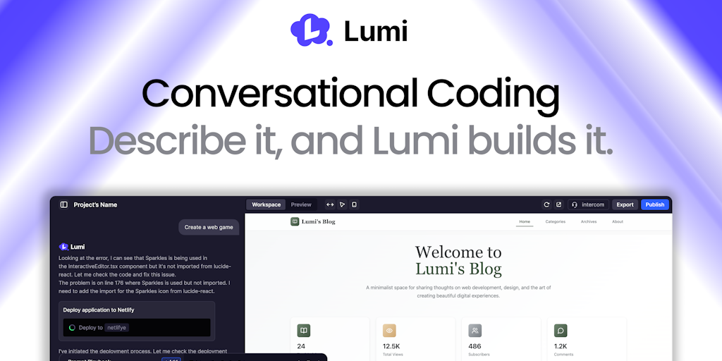 Lumi:对话式AI赋能全栈应用开发,颠覆创意落地模式